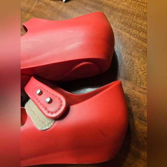 MINI MELISSA RUBBER MARY JANE MICKEY & MINNIE MOUSE RED SHOES EARS GIRLS SIZE 10 - Picture 16 of 16